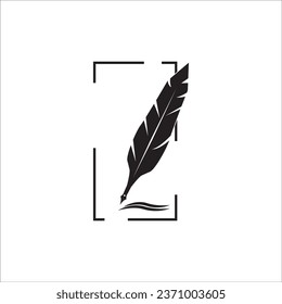 FEATHER PEN ICON VECTOR ILLUSTRATION SYMBOL DESIGN
