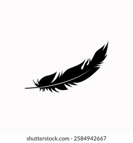 Feather pen icon. Vector illustration on white background for web design