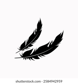 Feather pen icon. Vector illustration on white background for web design