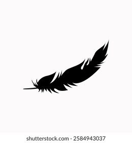Feather pen icon. Vector illustration on white background for web design