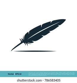 Feather Pen Icon Vector Logo Template Illustration Design. Vector EPS 10.