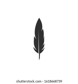 Feather, Pen Icon vector sign isolated for graphic and web design. Feather symbol template color editable on white background