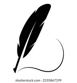 feather pen icon vintage illustration