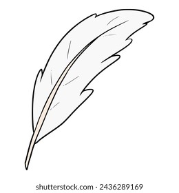 feather pen illustration hand drawn vector	
