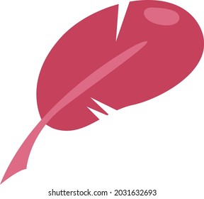 Feather pen, illustration, vector, on a white background.
