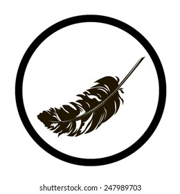 Feather pen ink calligraphic letter vector illustration