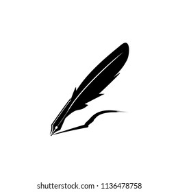 Feather pen ink icon illustration isolated vector sign symbol