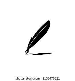 Feather pen ink icon illustration isolated vector sign symbol
