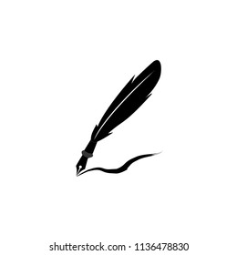 Feather pen ink icon illustration isolated vector sign symbol