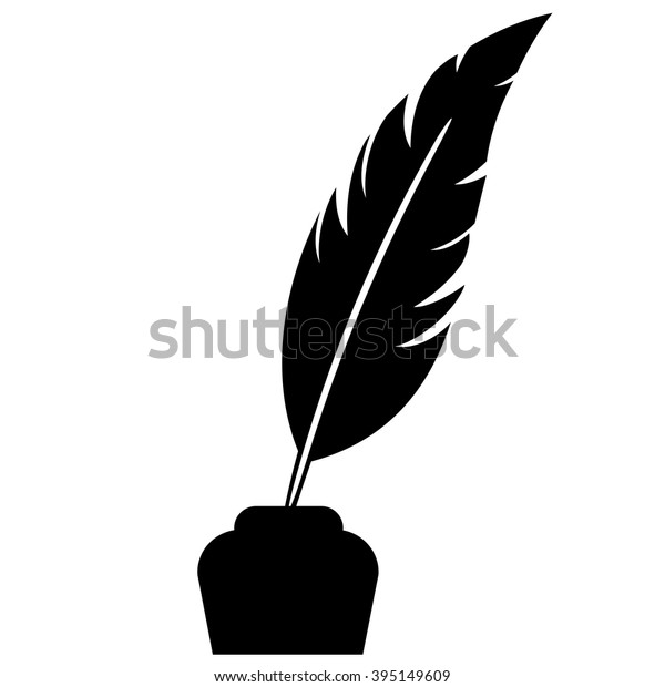 Download Feather Pen Ink On White Background Stock Vector (Royalty ...