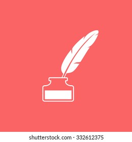 Feather pen in inkwell icon.