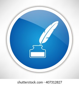 Feather pen in inkwell icon.