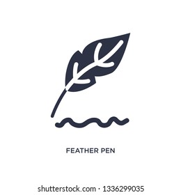 feather pen isolated icon. Simple element illustration from law and justice concept. feather pen editable logo symbol design on white background. Can be use for web and mobile.