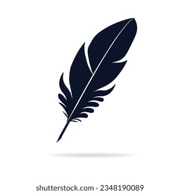 Feather pen Isolated on white, vector illustration