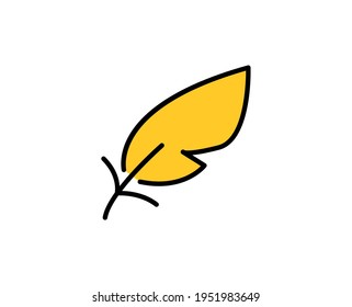 Feather pen line icon. High quality outline symbol for web design or mobile app. Thin line sign for design logo. Color outline pictogram on white background