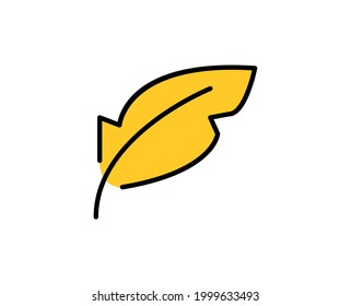 Feather pen line icon. High quality outline symbol for web design or mobile app. Thin line sign for design logo. Color outline pictogram on white background