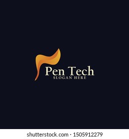 feather pen logo concept with elegant style