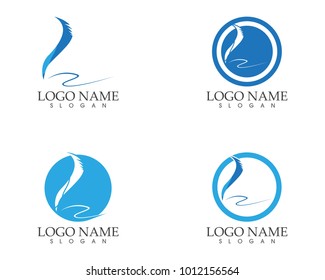Feather pen logo design