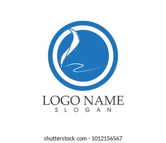 Feather pen logo design