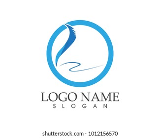 Feather pen logo design