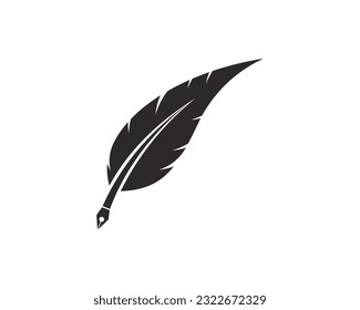 Pluma con plantilla de diseño de logotipo de lápiz