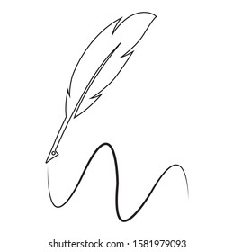 feather pen logo illustration design