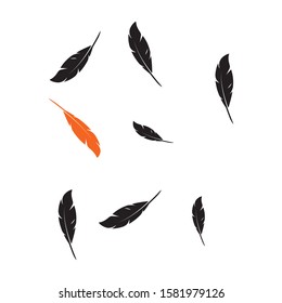 feather pen logo illustration design