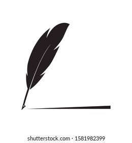 feather pen logo illustration design