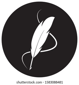 feather pen logo illustration design