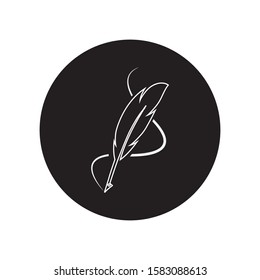 feather pen logo illustration design