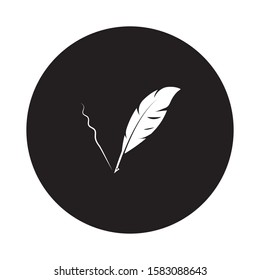 feather pen logo illustration design