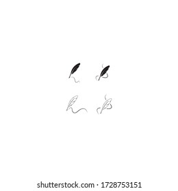 feather pen logo illustration design
