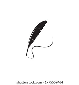 feather pen logo illustration design