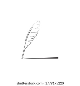 feather pen logo illustration design