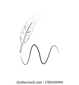 feather pen logo illustration design