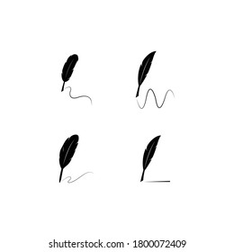 Feather pen  logo illustration design