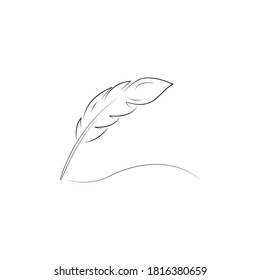 feather pen logo illustration design
