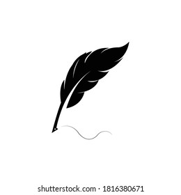 feather pen logo illustration design
