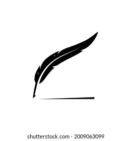 feather pen logo illustration design