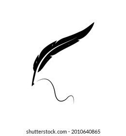 feather pen logo illustration design