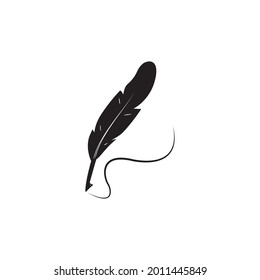 feather pen logo illustration design