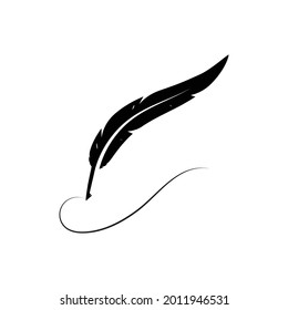 Design der Feder-Stift-Logo-Illustration