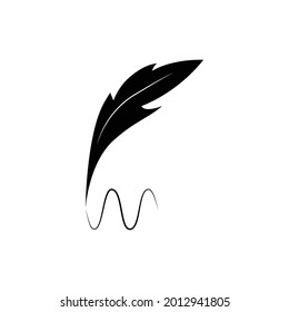 feather pen logo illustration design