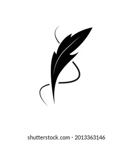 feather pen logo illustration design