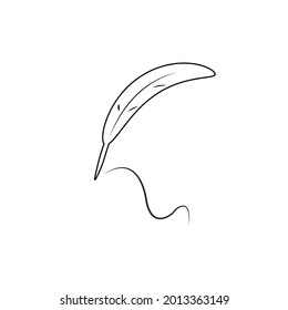 feather pen logo illustration design