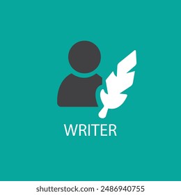 Pluma logotipo de la silueta de diseño de Vector Plantilla premium