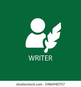 Feather pen logo silhouette vector design template premium