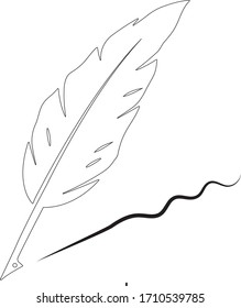 feather pen logo stock illustration design