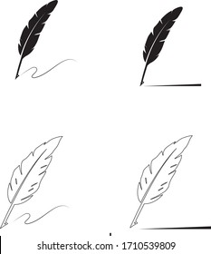 feather pen logo stock illustration design