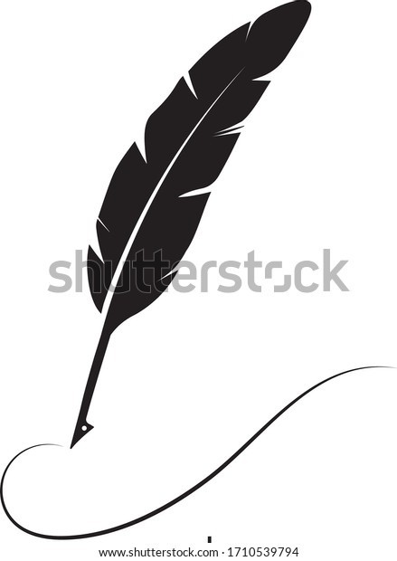 feather pen logo stock\
illustration design